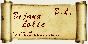Dijana Lolić vizit kartica